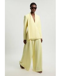 Karen Millen - Soft Tailored Wide Leg Trouser - Lyst