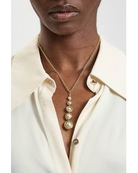 Karen Millen - Logo Pearl Pendant Necklace - Lyst