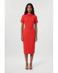 Karen Millen - Compact Stretch Tailored Pencil Dress - Lyst