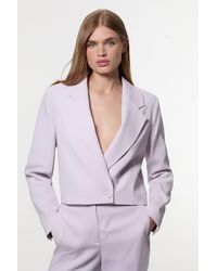 Karen Millen - Digital Ophelia Polished Tailored Cowl Back Single Breasted Blazer - Lyst