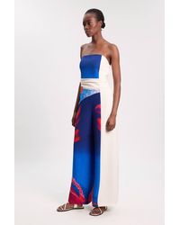 Karen Millen - Petite Soft Tailored Colour Block Tailored Bandeau Jumpsuit - Lyst