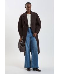 Karen Millen - Wool Rounded Sleeve Tailored Midi Coat - Lyst