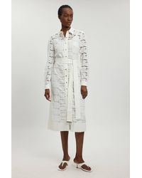 Karen Millen - Petite Cutwork Cotton Collared Woven Shirt Dress - Lyst