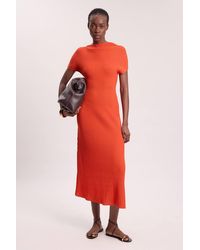 Karen Millen - Stitch Detail Knit Midi Dress - Lyst
