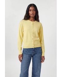 Karen Millen - Viscose Blend Knit Balloon Sleeve Cardigan Sweater - Lyst