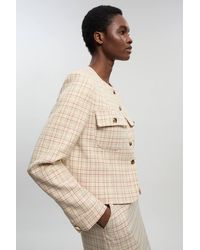 Karen Millen - Tailored Check Cropped Jacket - Lyst