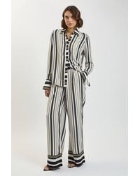 Karen Millen - Petite Contrast Stripe Viscose Co Ord Trouser - Lyst