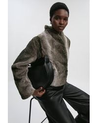 Karen Millen - Faux Fur Short Coat - Lyst