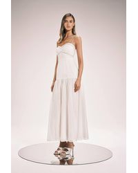 Karen Millen - Cotton Diamonte Detail Woven Midi Dress - Lyst
