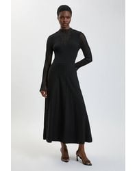 Karen Millen - Viscose Blend Filament Knit Midi Dress - Lyst