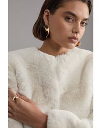 Karen Millen - Collarless Faux Fur Jacket - Lyst