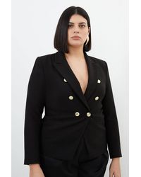 Karen Millen - Plus Size Tailored Button Military Blazer - Lyst