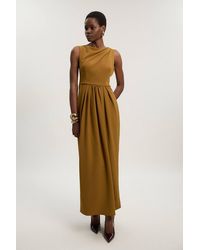 Karen Millen - Tailored Drape Maxi Dress - Lyst