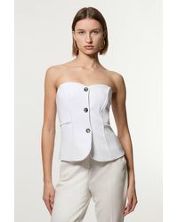 Karen Millen - Tailored Contrast Tipped Stitch Detail Bandeau Waistcoat - Lyst