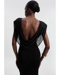 Karen Millen - Viscose Blend Slinky Drape Plunge Back Knit Maxi Dress - Lyst