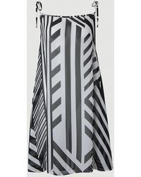 Karen Millen - Viscose Georgette Stripe Beach Skirt - Lyst