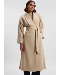 Karen Millen - Brushed Wool Belted Wrap Tailored Maxi Coat - Lyst