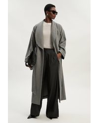 Karen Millen - Brushed Wool Belted Wrap Tailored Maxi Coat - Lyst