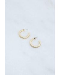 Karen Millen - Hand Set European Crystal Small Hoop Earrings - Lyst