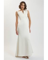 Karen Millen - Petite Tailored Satin Clean Maxi Dress - Lyst