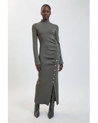 Karen Millen - Asymmetric Fastening Viscose Knitted Dress - Lyst