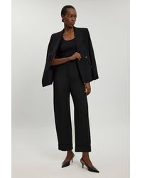 Karen Millen - Compact Stretch Tailored Barrel Leg Trouser - Lyst