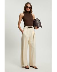 Karen Millen - Viscose Blend Rib Knit Vest Top - Lyst