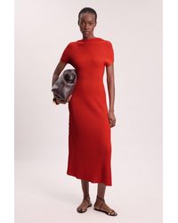 Karen Millen - Stitch Detail Knit Midi Dress - Lyst