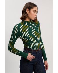 Karen Millen - Geo Jacquard Knit Long Sleeve Top - Lyst