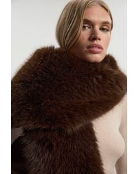Karen Millen - Faux Fur Scarf - Lyst