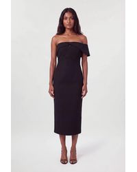 Karen Millen - Asymmetric Bardot Tailored Mid Pencil Dress - Lyst