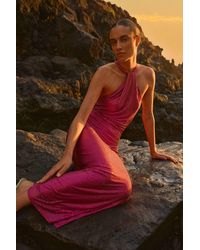 Karen Millen - Petite Crystal Embellished Tie Detail Halter Neck Maxi Dress - Lyst
