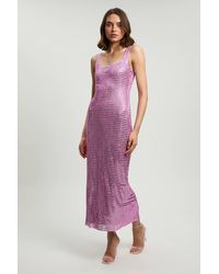Karen Millen - Whitley Neill Petite Premium Crystal Embellished Midi Dress - Lyst