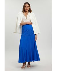 Karen Millen - Viscose Georgette Drop Hem Woven Maxi Skirt - Lyst
