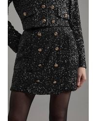 Karen Millen - Sequin Tailored Wrap Over Mini Skirt - Lyst