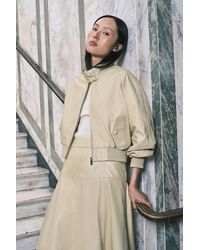 Karen Millen - Leather Bomber Jacket - Lyst