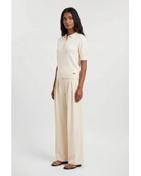 Karen Millen - Forever Viscose Blend Collared Polo Top - Lyst