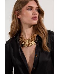 Karen Millen - Double Layer Statement Necklace - Lyst