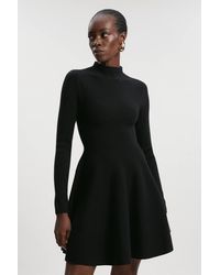 Karen Millen - Viscose Blend Full Circle Knit Mini Dress - Lyst