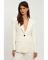 Karen Millen - Petite Compact Stretch Single Breasted Tailored Blazer - Lyst