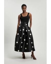 Karen Millen - Petite Spot Woven Twill Prom Skirt - Lyst