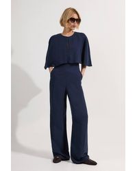Karen Millen - Premium Tailored Linen Drama Cape Jumpsuit - Lyst