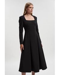 Karen Millen - Compact Stretch Sweetheart Neckline Midi Dress - Lyst