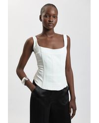 Karen Millen - Petite Compact Viscose Corset Top - Lyst