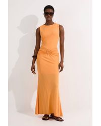 Karen Millen - Premium Stretch Crepe Jersey Maxi Dress - Lyst