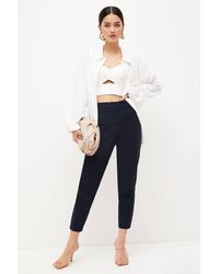 Karen Millen - Petite Essential Techno Woven Crop Trouser - Lyst
