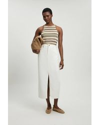 Karen Millen - Petite Forever Denim 5 Pocket Midi Pencil Skirt - Lyst