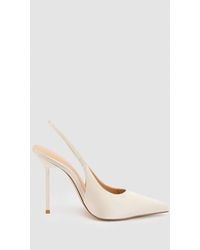 Karen Millen - Satin Slingback Heeled Shoe - Lyst