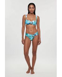 Karen Millen - Chain Print Bandeau Metal Trim Detail Bikini Top - Lyst