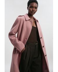 Karen Millen - Wool Oversized Single Breasted Tailored Midi Coat - Lyst